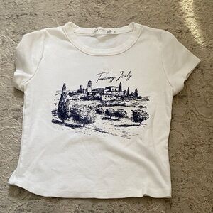 Altar'd State White Tuscany Graphic baby Tee